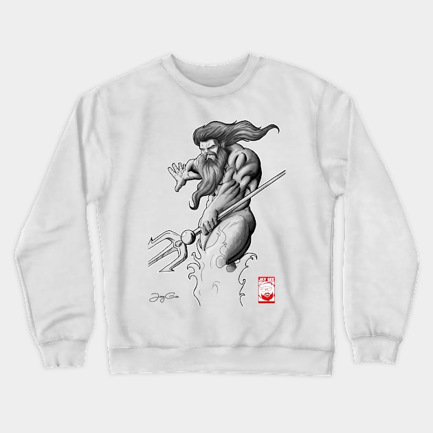 poseidon Crewneck Sweatshirt by JayGeeArt